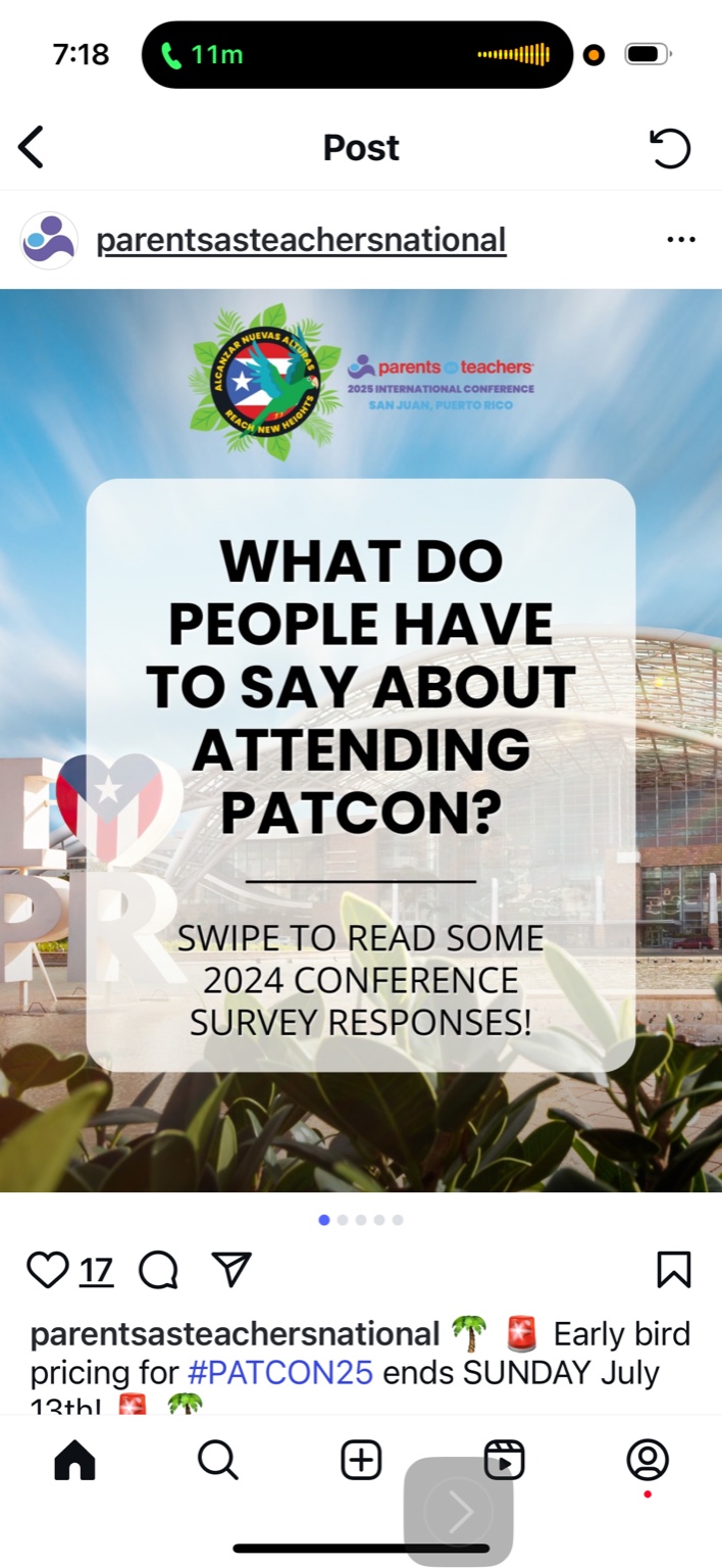 Community conference style visual with bold headline example